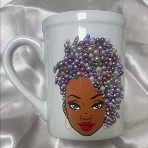Bling Coffee Mug with Colorful Beaded  Design